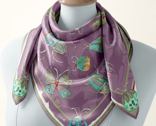36x36 100% Silk Bug scarf
