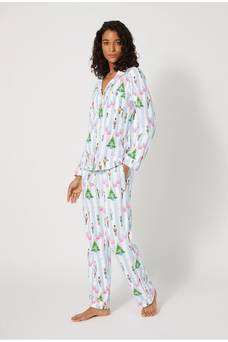 Sugarplum Stripe Long Sleeve Classic Stretch Jersey Pj Set