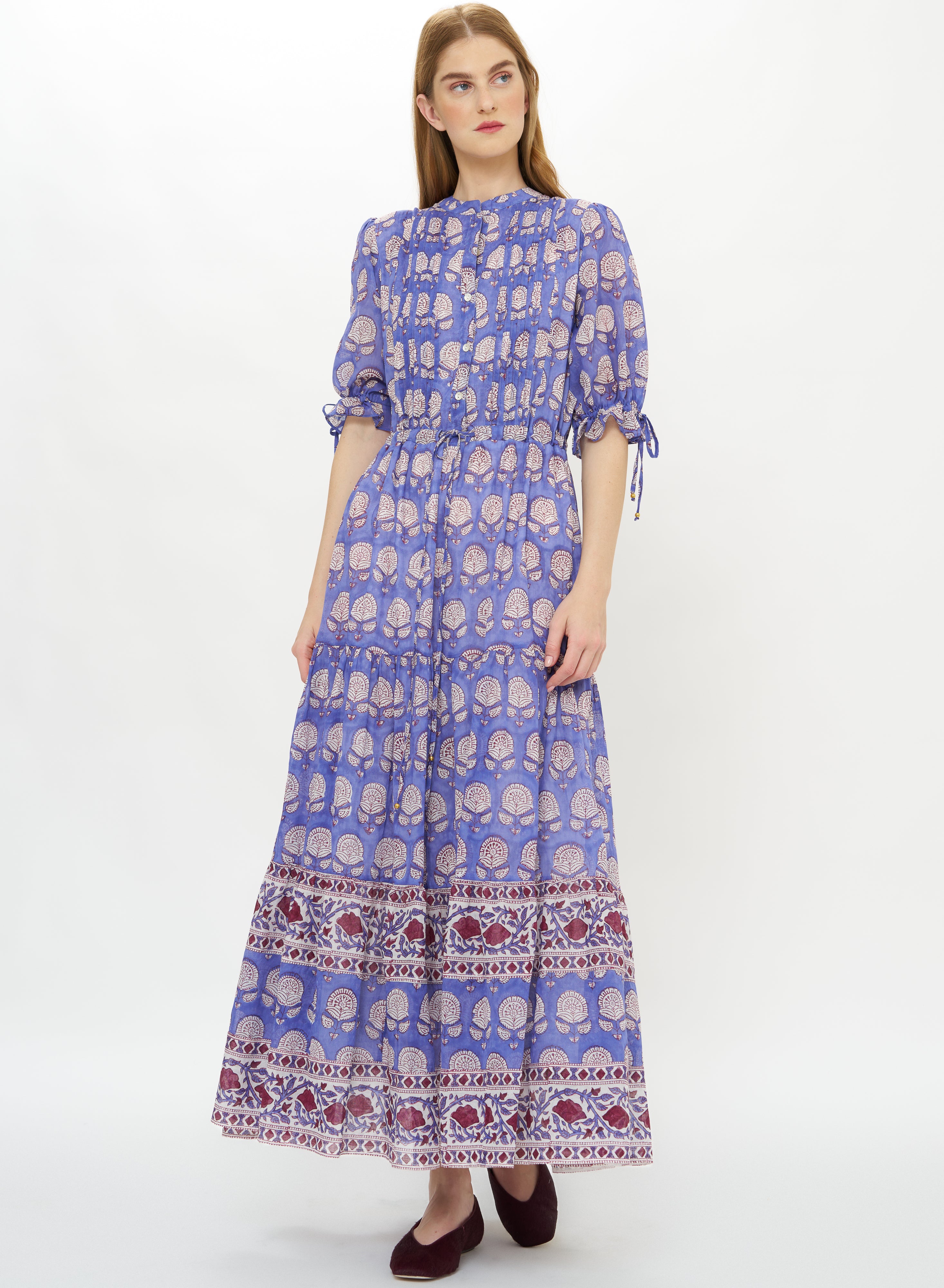 Cinched Pintuck Maxi