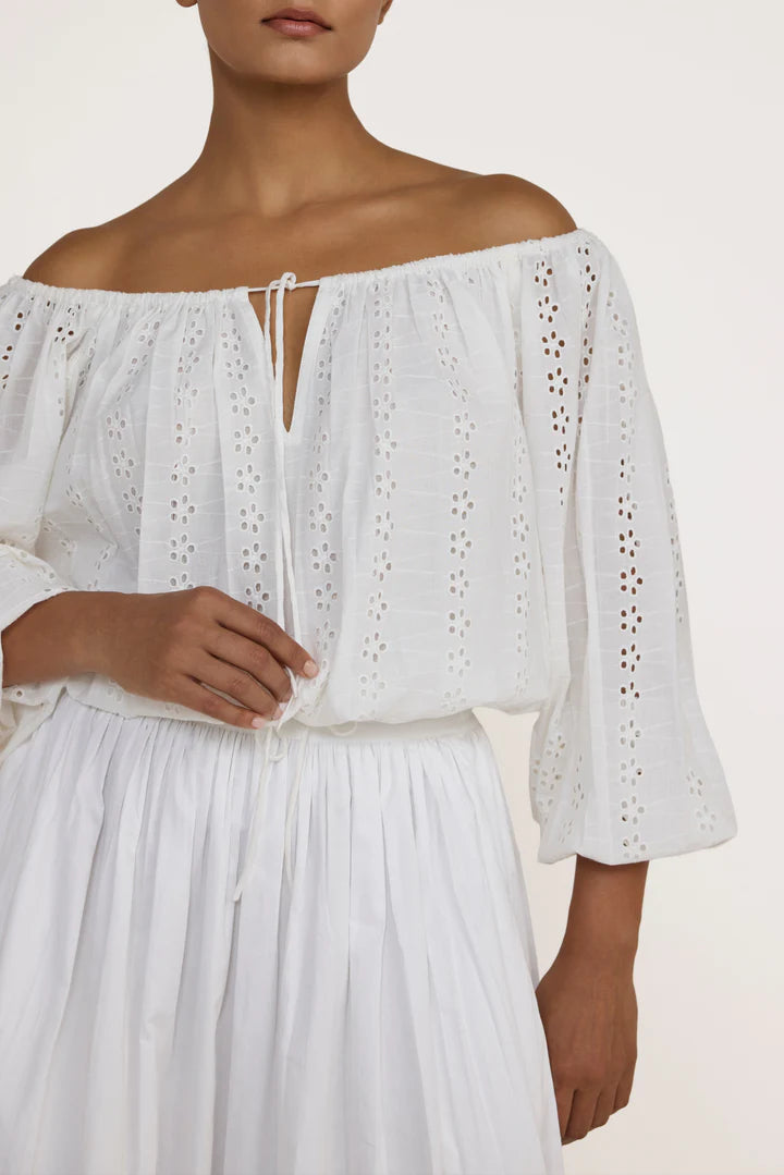 Off The Shoulder Blouse - Ivory Lace