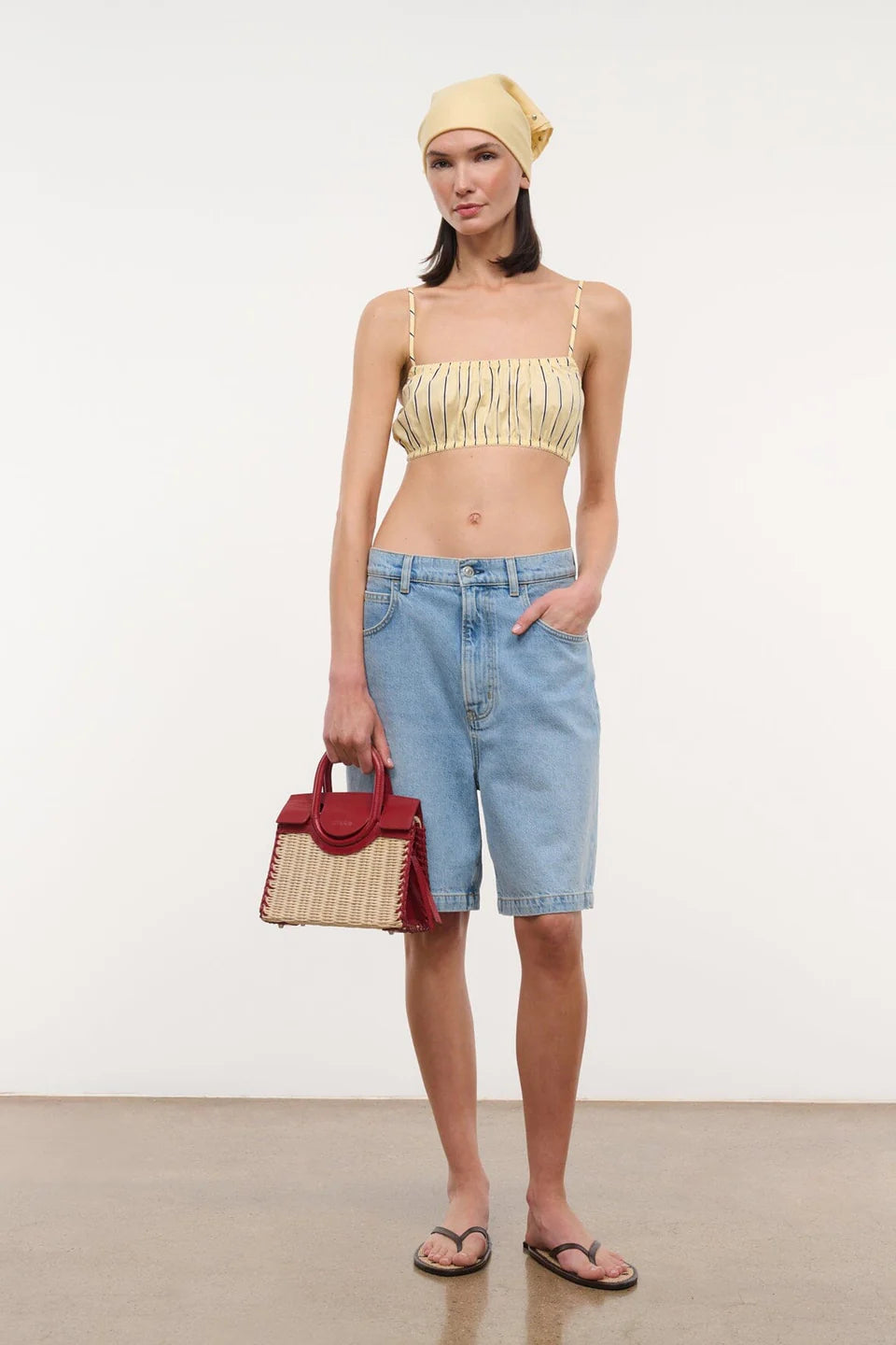 Maude Mini Wicker Carryall Natural/Rouge