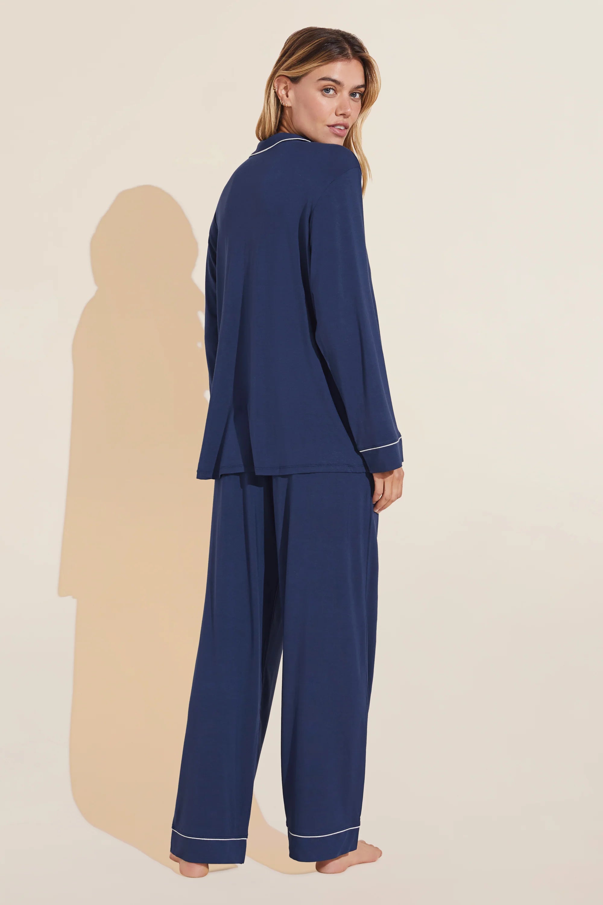 Eberjey - Navy/Ivory Gisele Long PJ Set