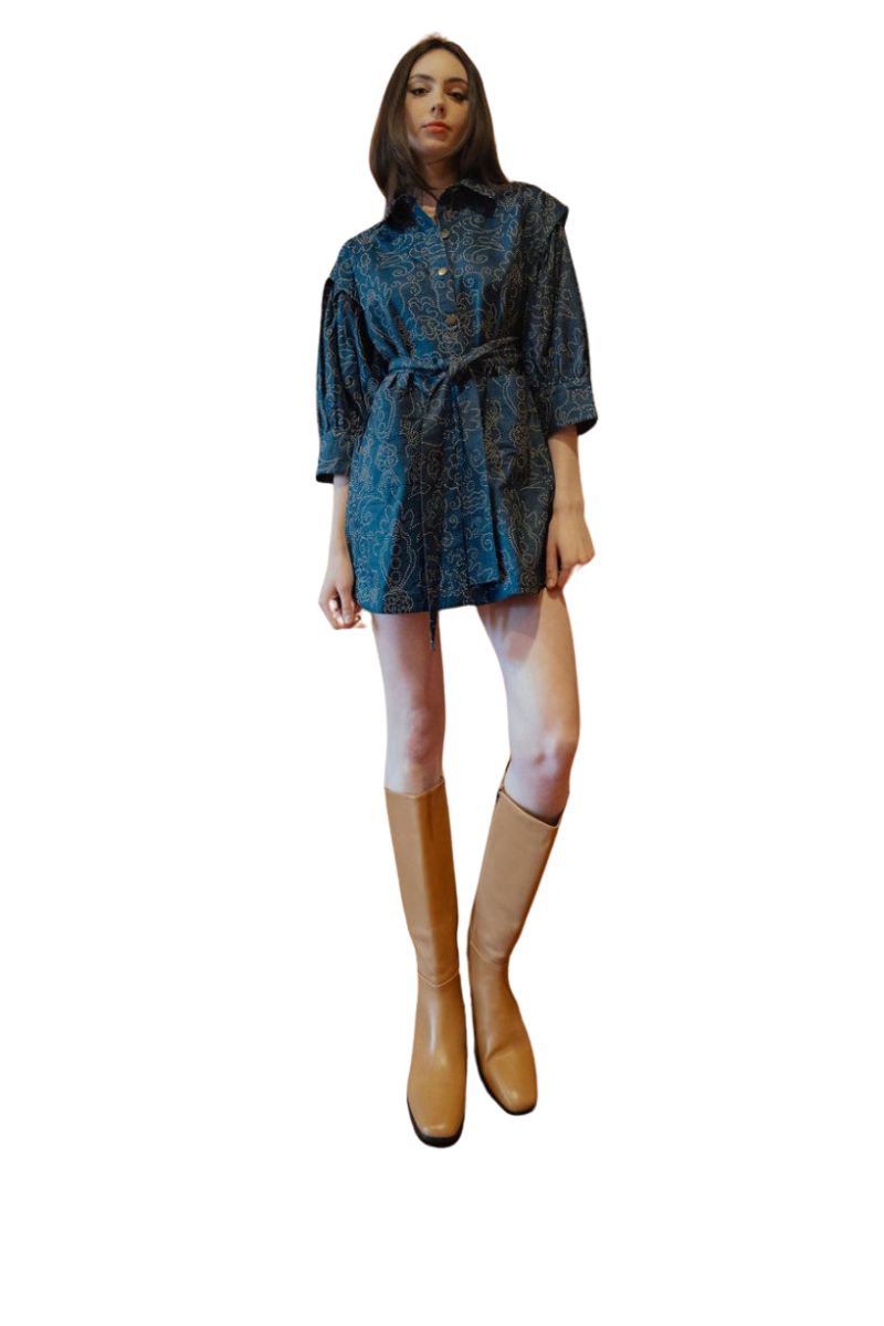 Denim Dress Metal Studs