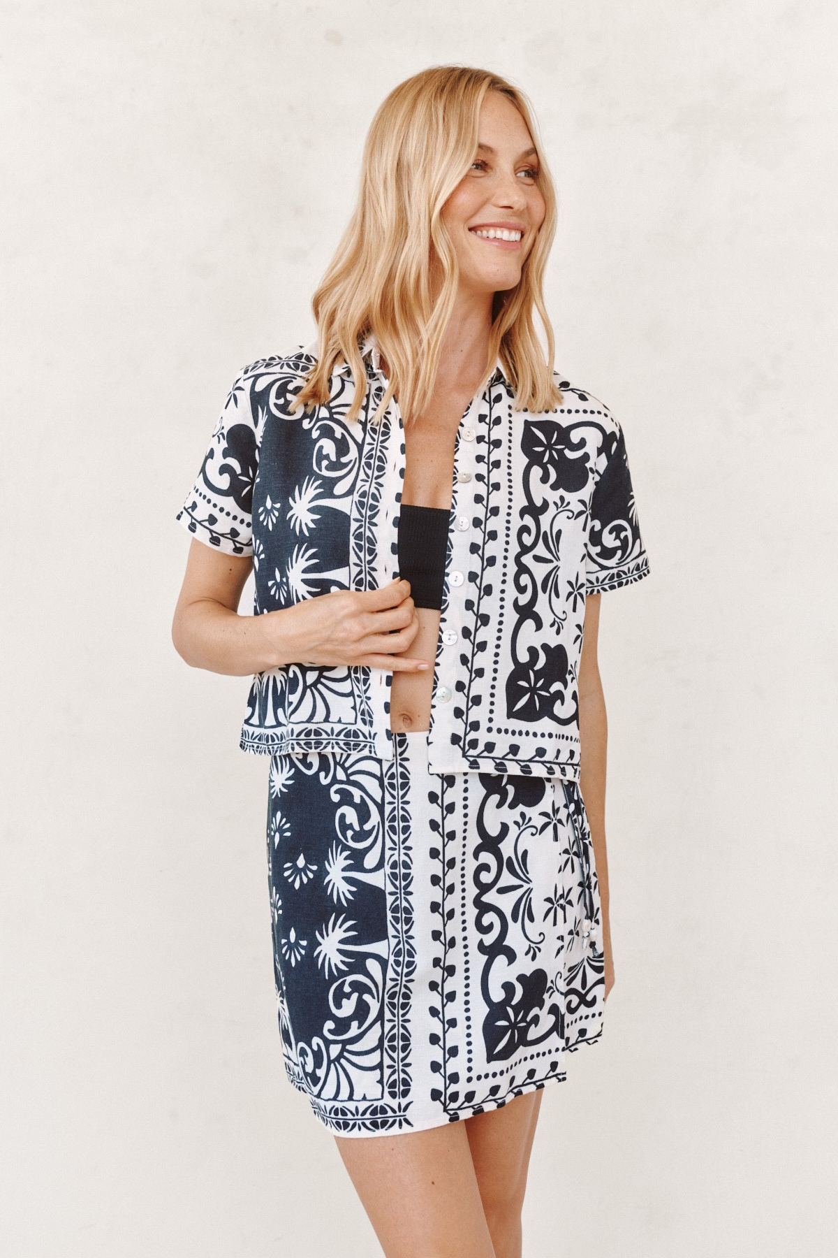 Bandana Short Sleeve Camp Shirt