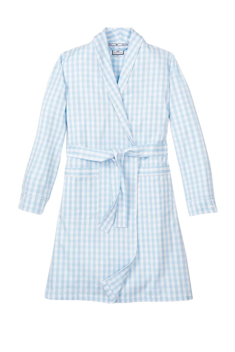 Twill Robe Light Blue Gingham