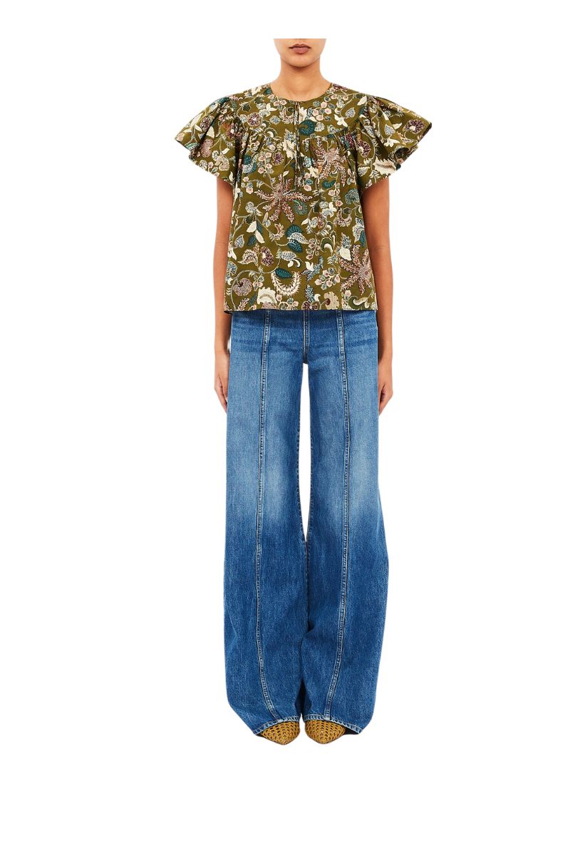 Perline Flutter Sleeve Blouse