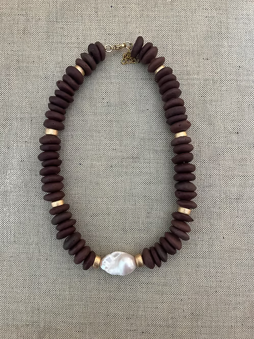 Brown James Chunky Freshwater Pearl Necklace