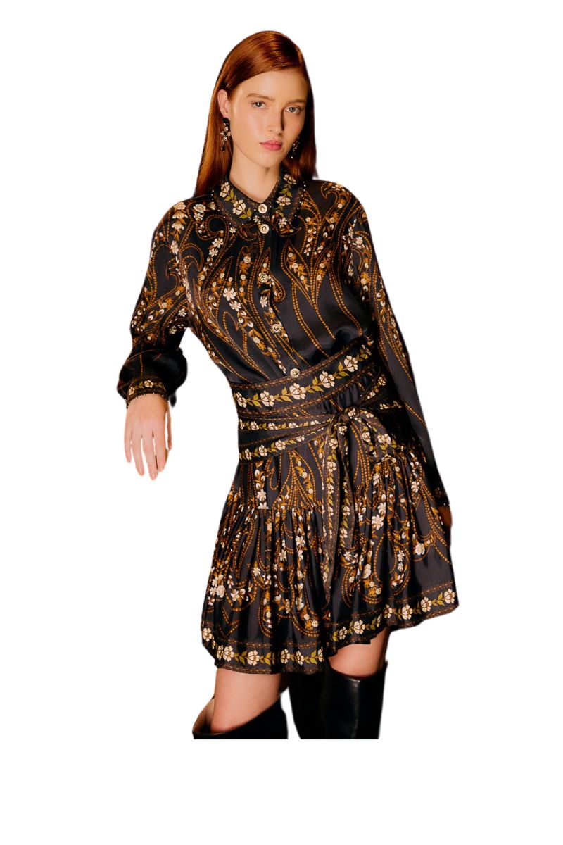 Garden Silhouette Black Mini Skirt