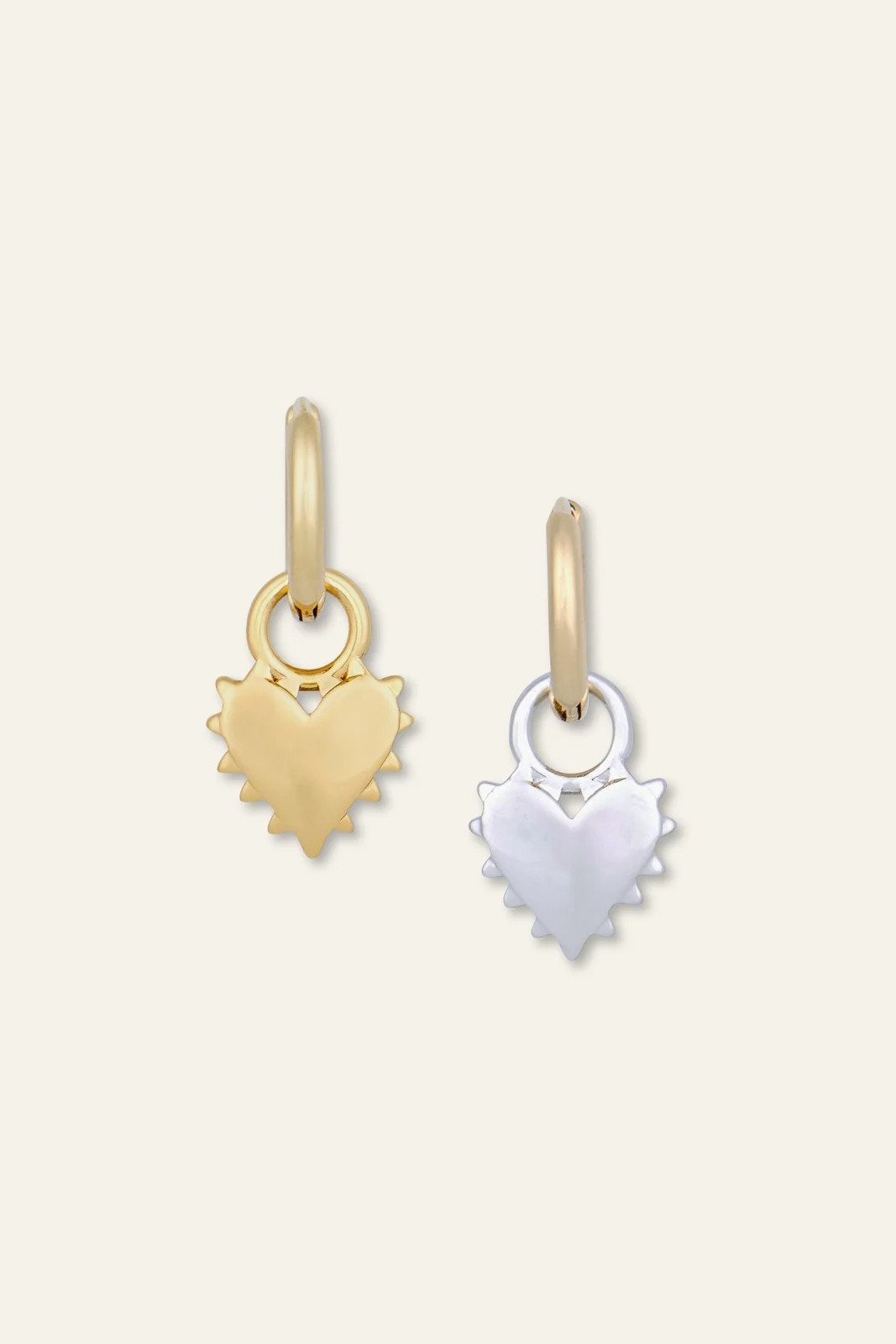 HART - Two-Toned Spikey Heart Huggies
