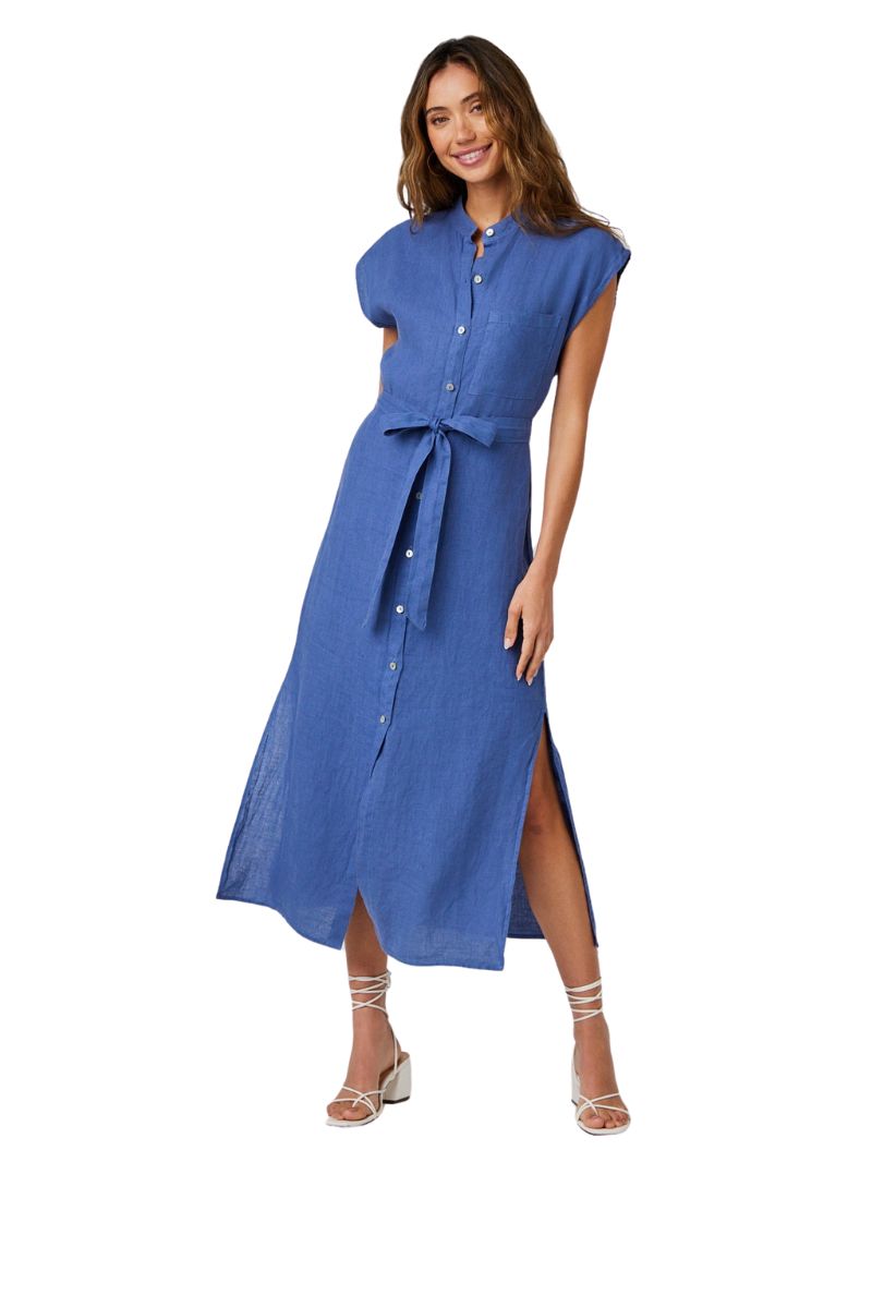 Button Front Midi Dress