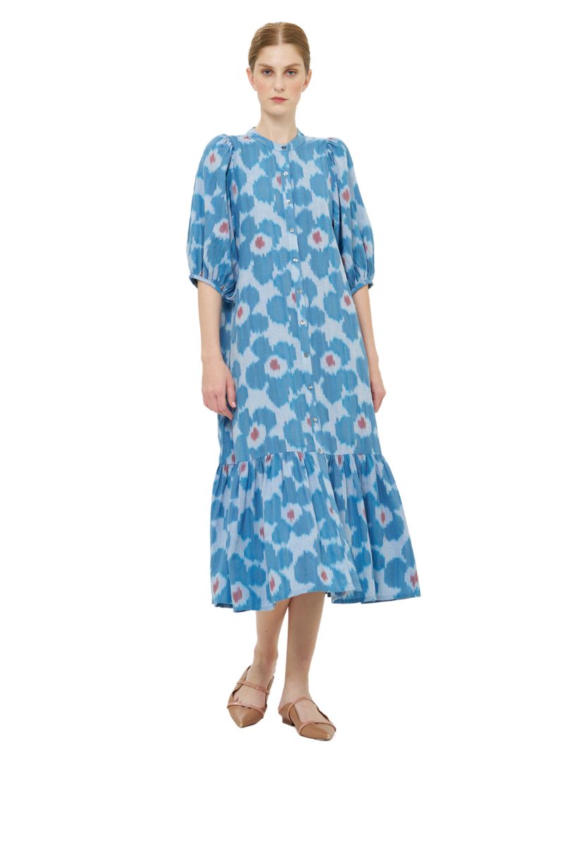 Button Down Puff Midi