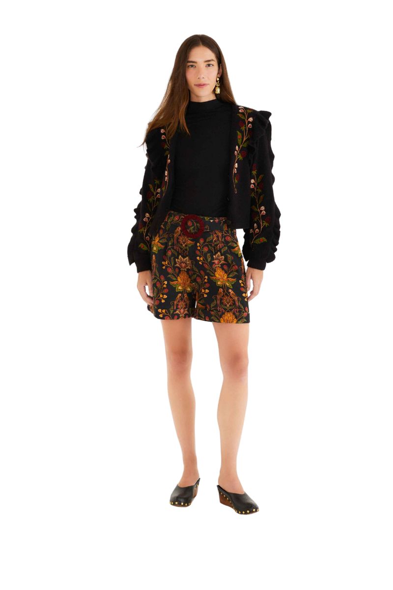 Berry Garden Black Shorts