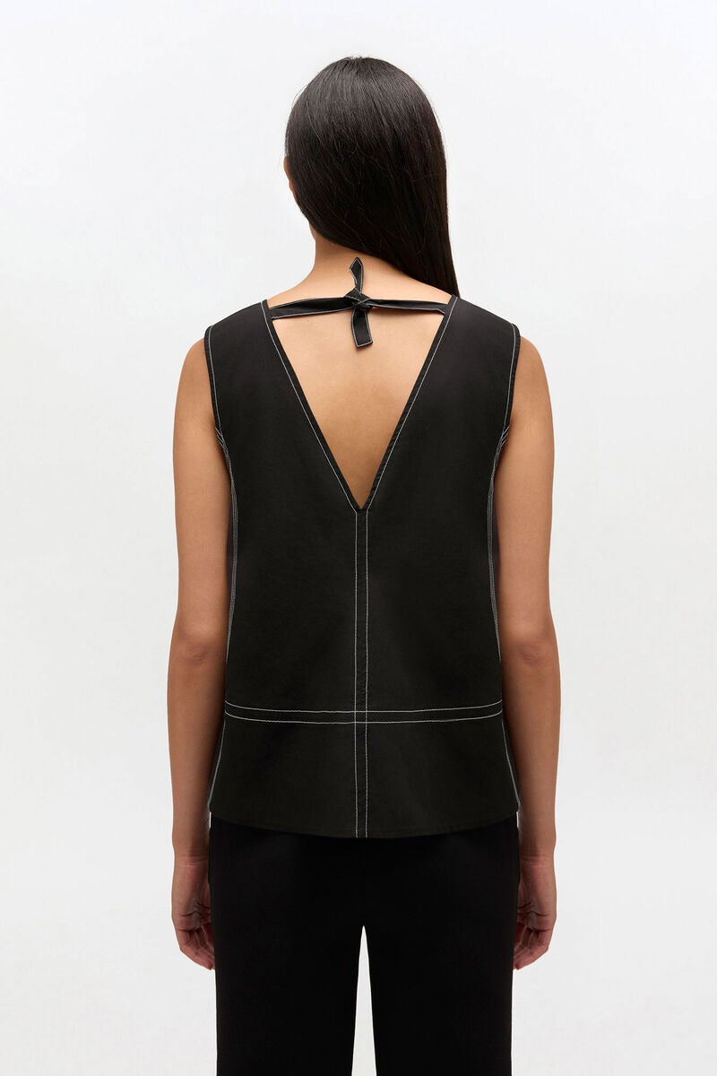 Stretch Cotton A-line Top