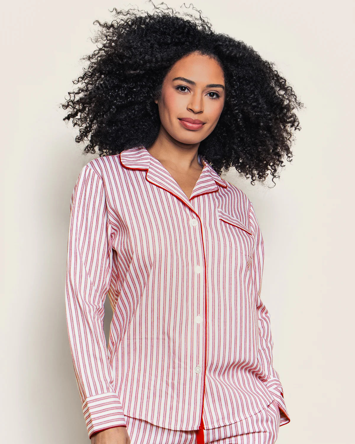 Women's Twill Pajama Set Antique Red Tickling