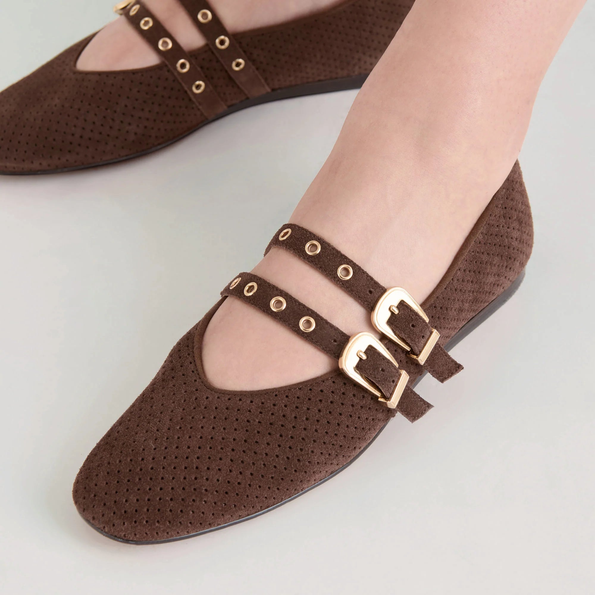 Baylee Grommet Perforated Suede