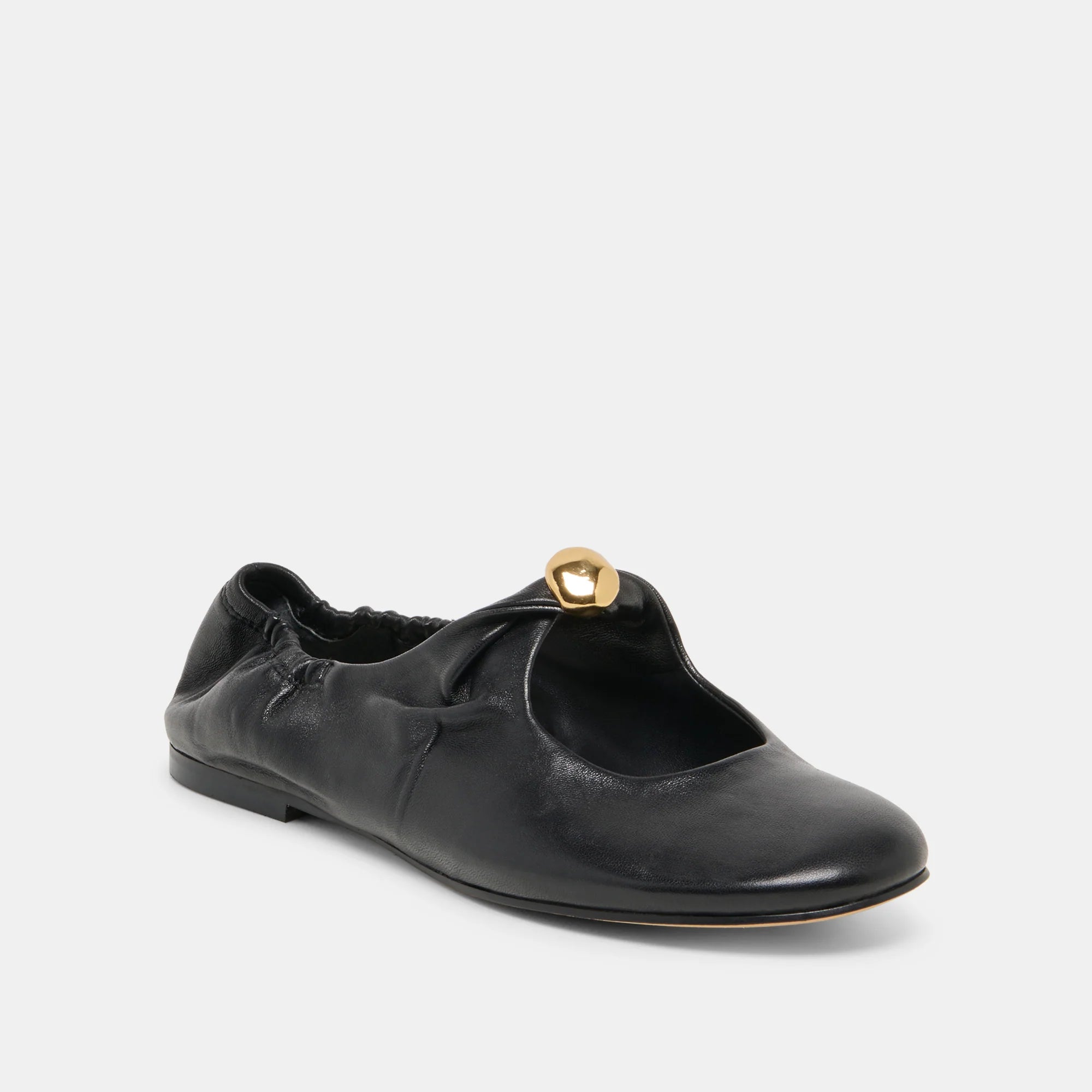 Cornel Flats in Black Leather