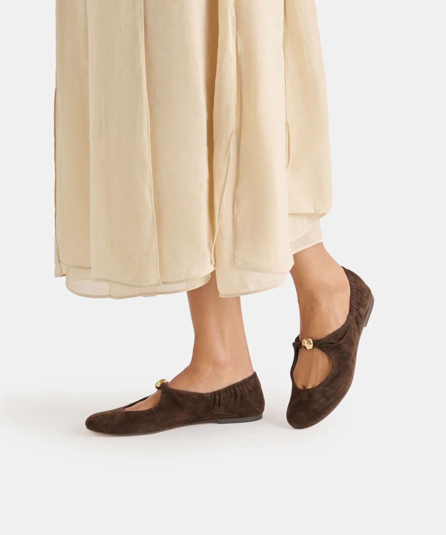 Cornel Flats in Dark Brown Suede