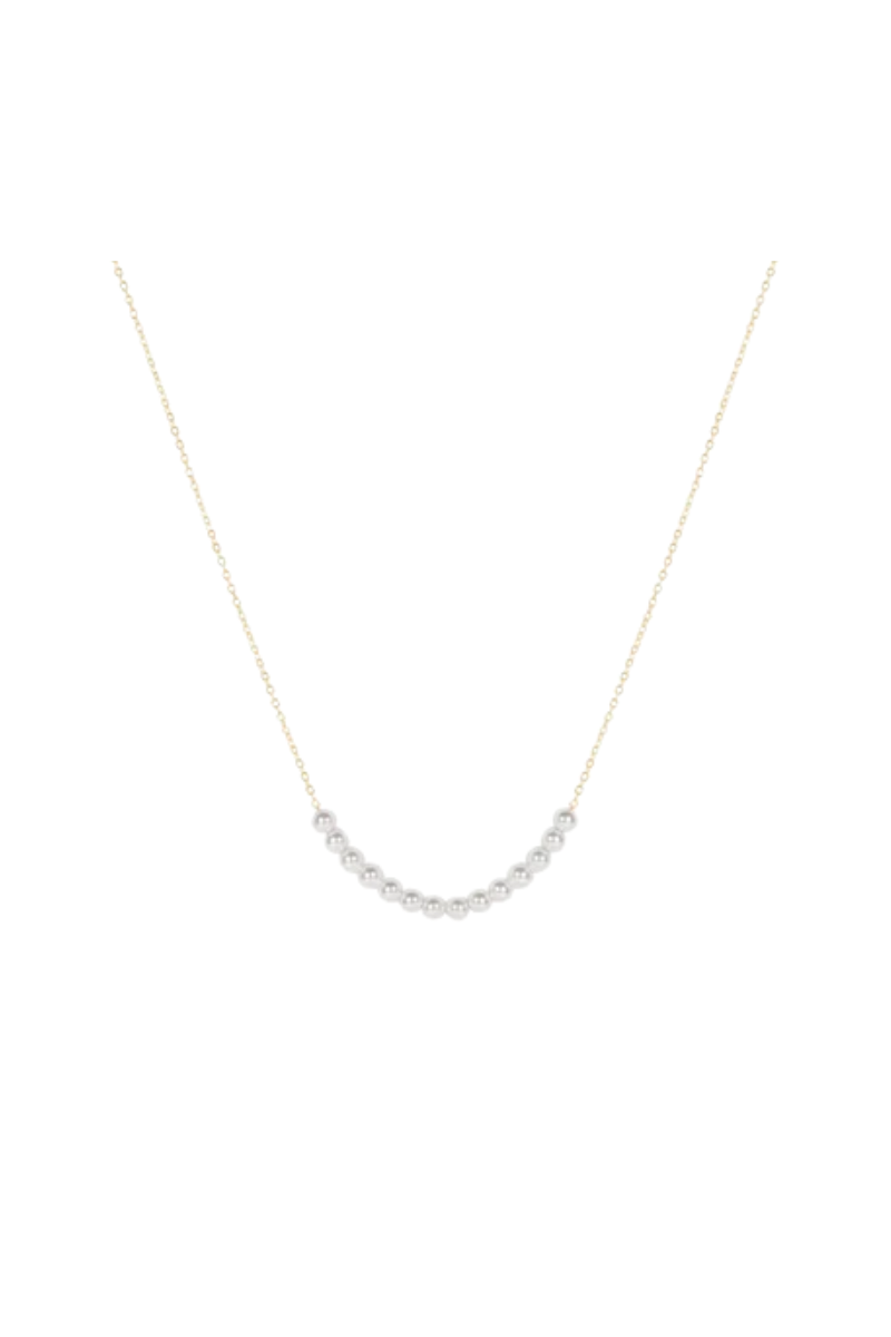 16" Necklace Gold - Classic Beaded Bliss - 4mm Pearl