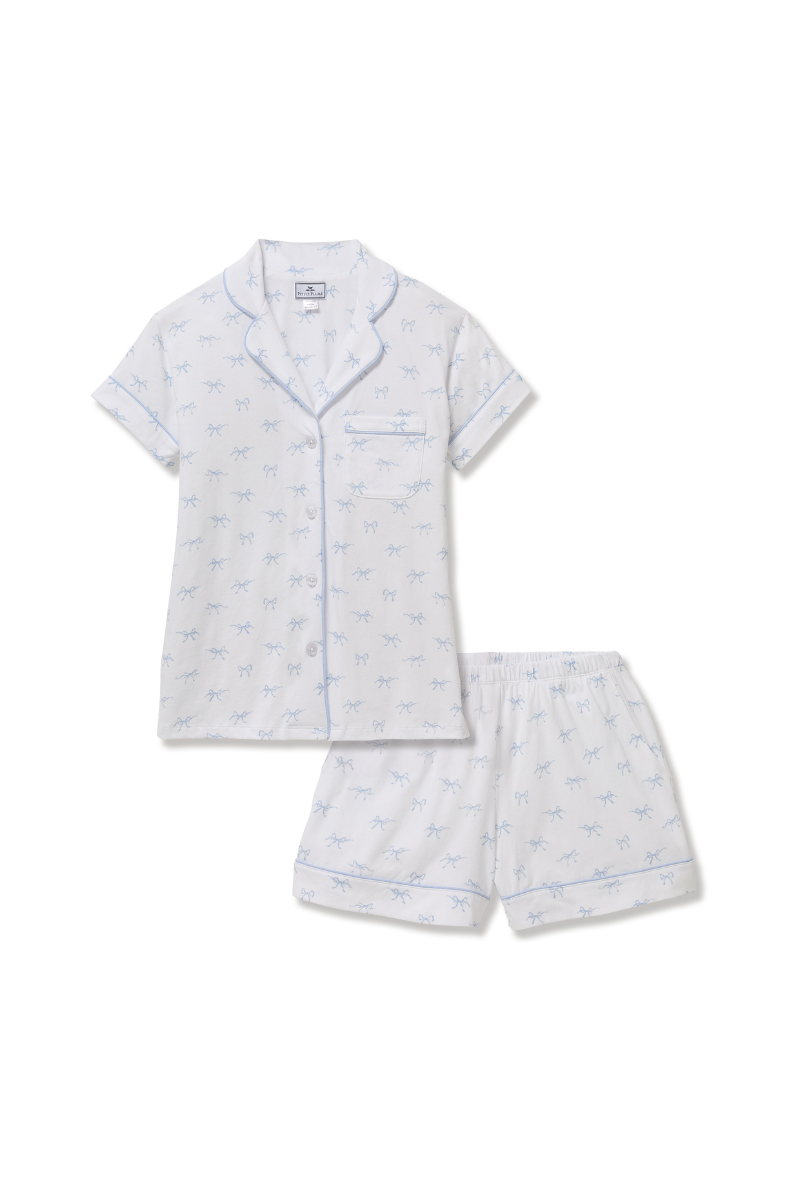Pima Short Sleeve Pajama Short Set periwinkle