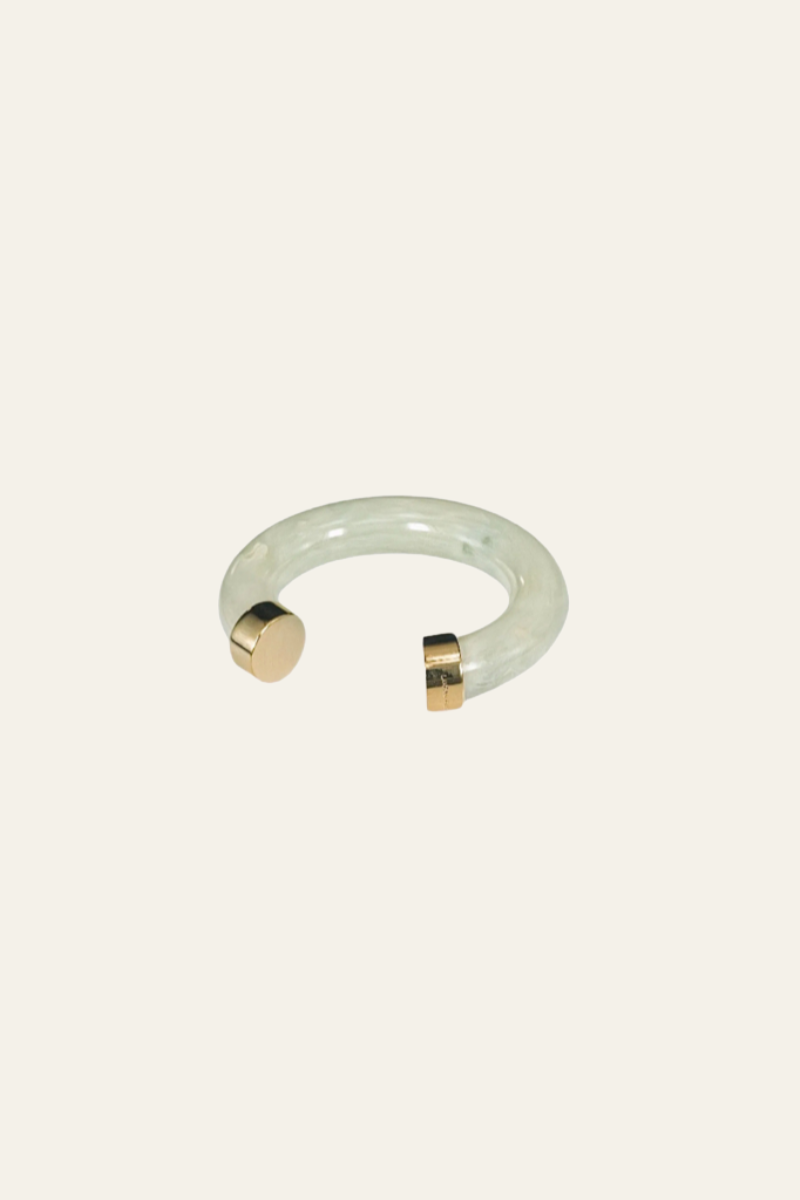 Gold Polished Opal Bangle