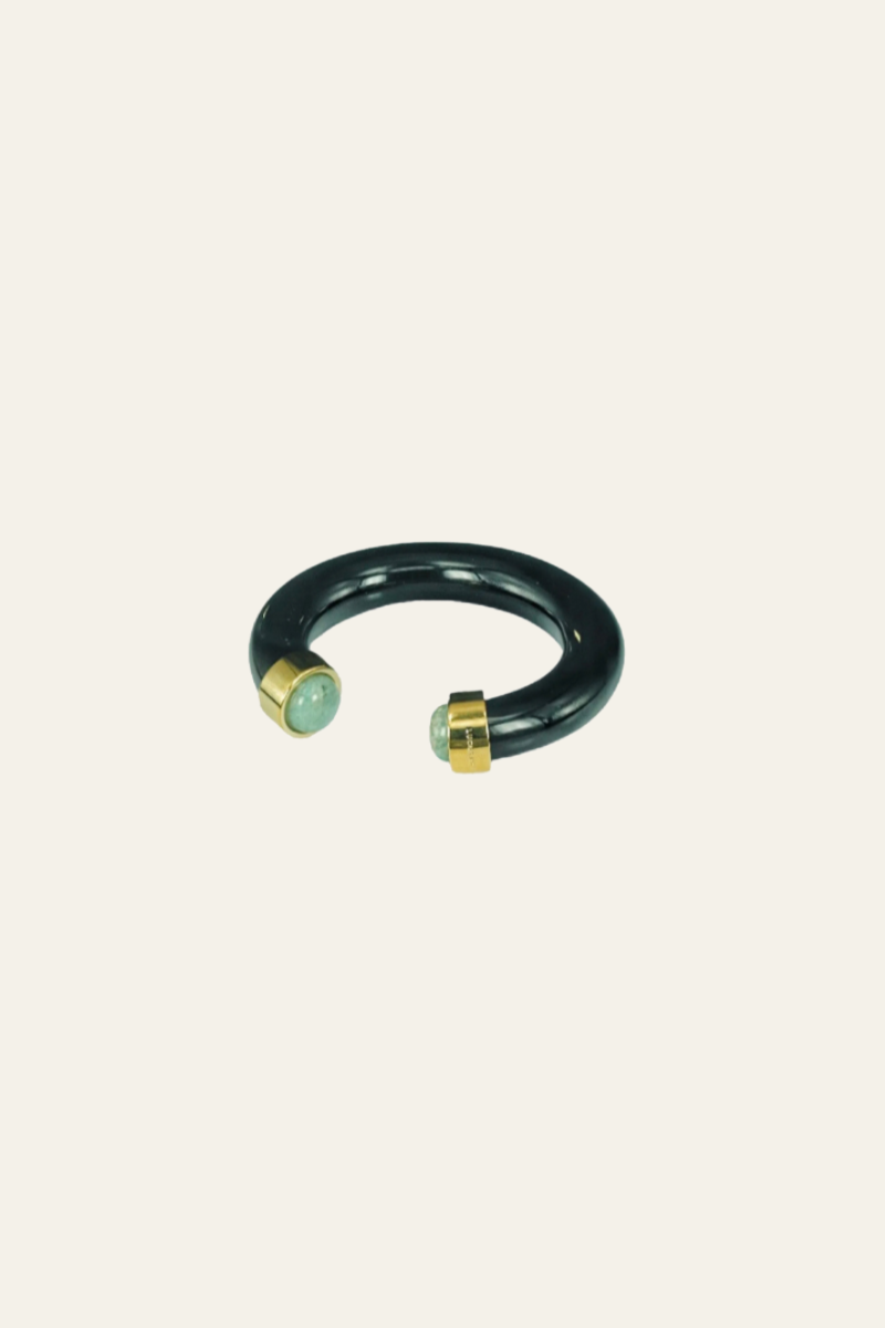 Black Bracelet with Amazonite Ends