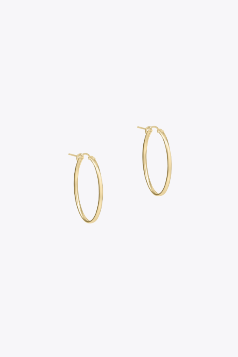 Oval Gold 1" Post Hoop - Smooth