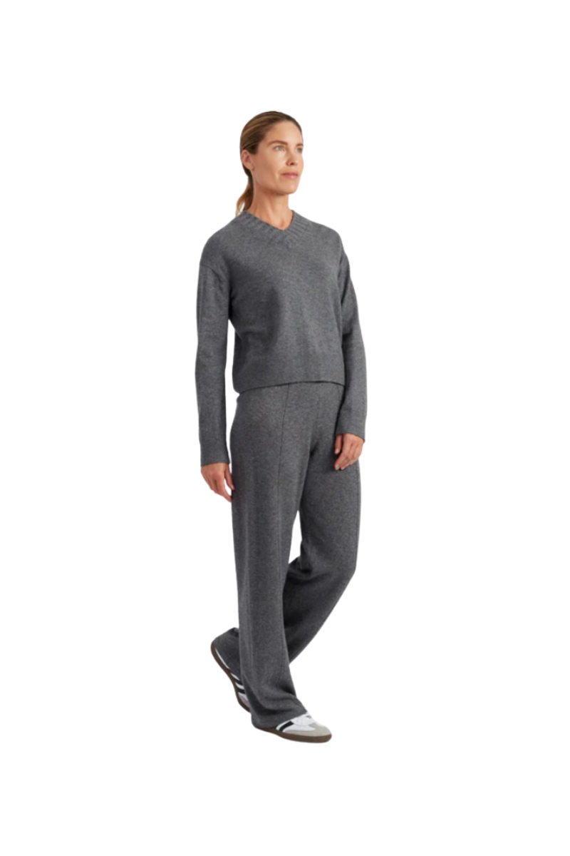 Cashmere Ribbed V-Neck Sweater