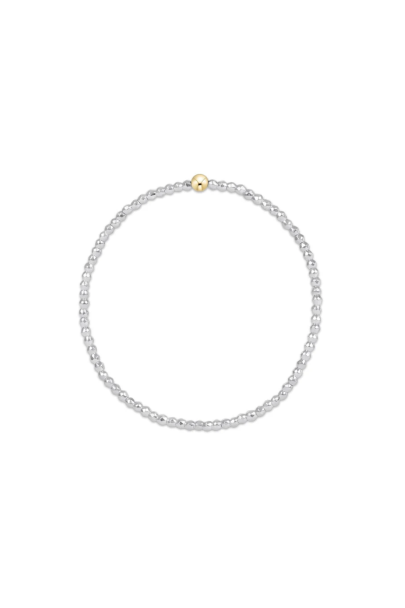 Bright Silver Faceted Hematite 2mm Bead Bracelet