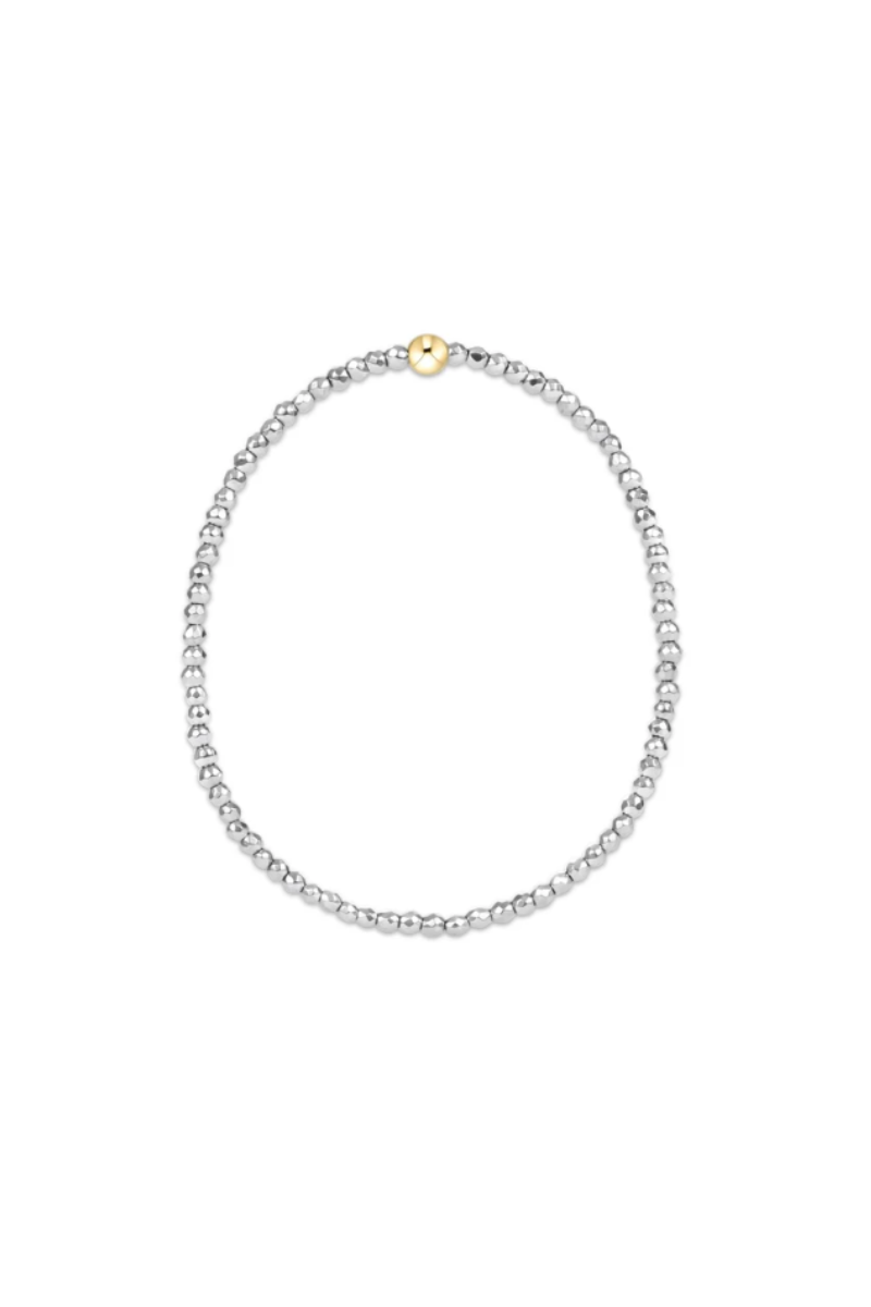 Silver Faceted Hematite 2mm Bead Bracelet