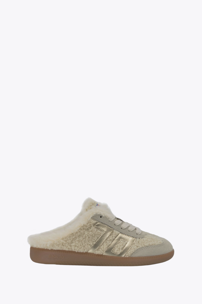 Back 70 Streetwear Easter Fl Backless Sneakers in Butter Gold
