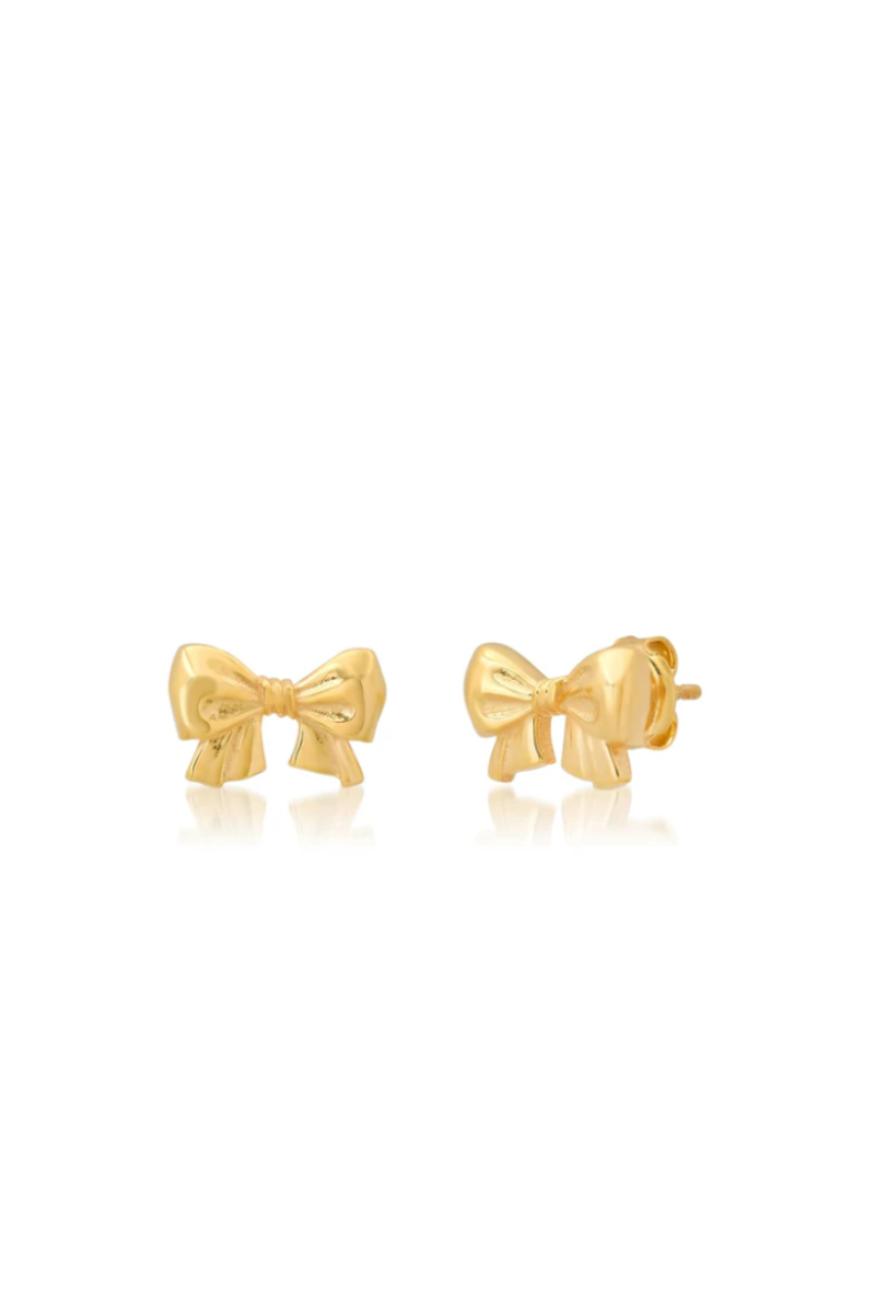 Golden Bow Stud Earrings