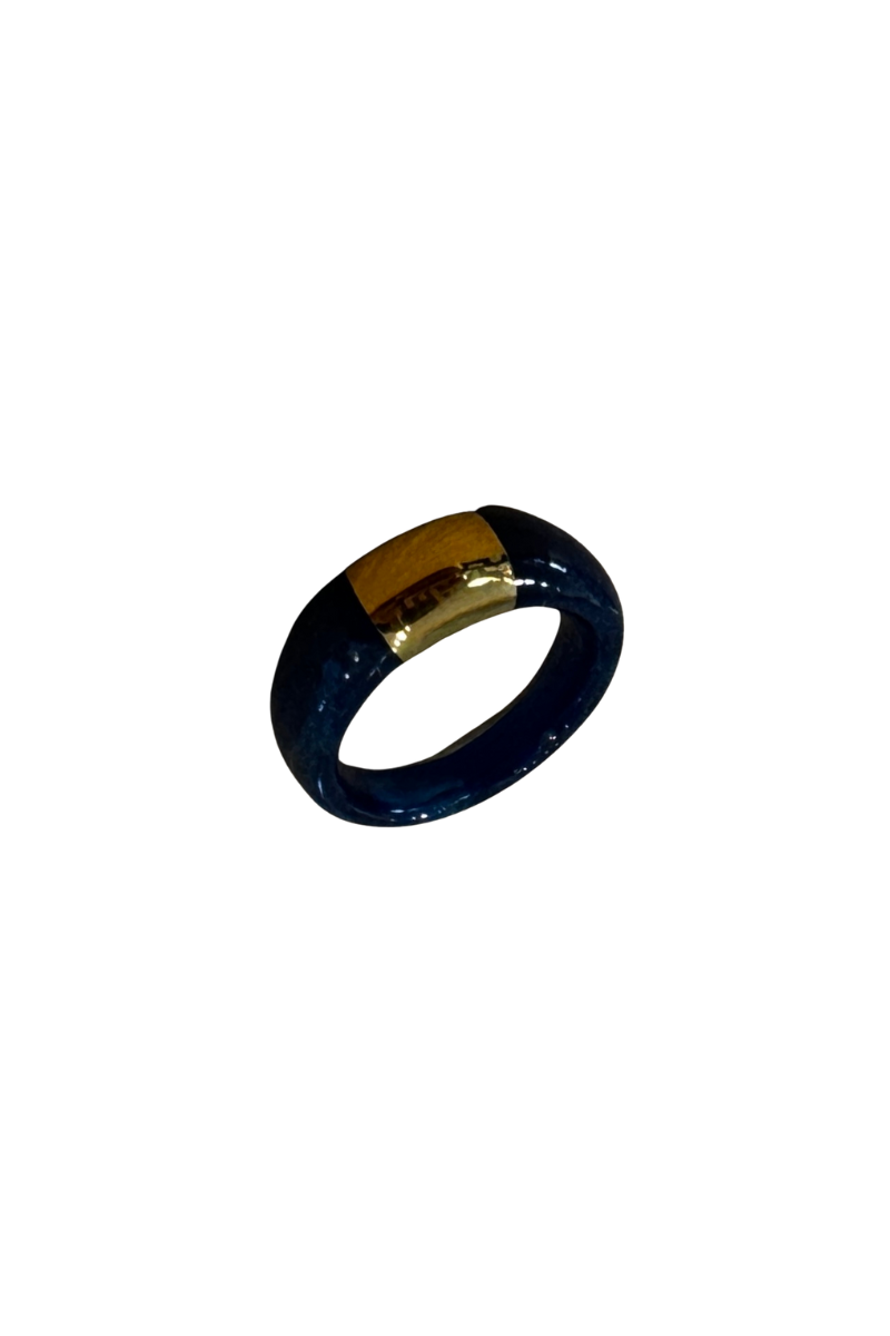 Blue Sandstone with a Touch of Gold Ring