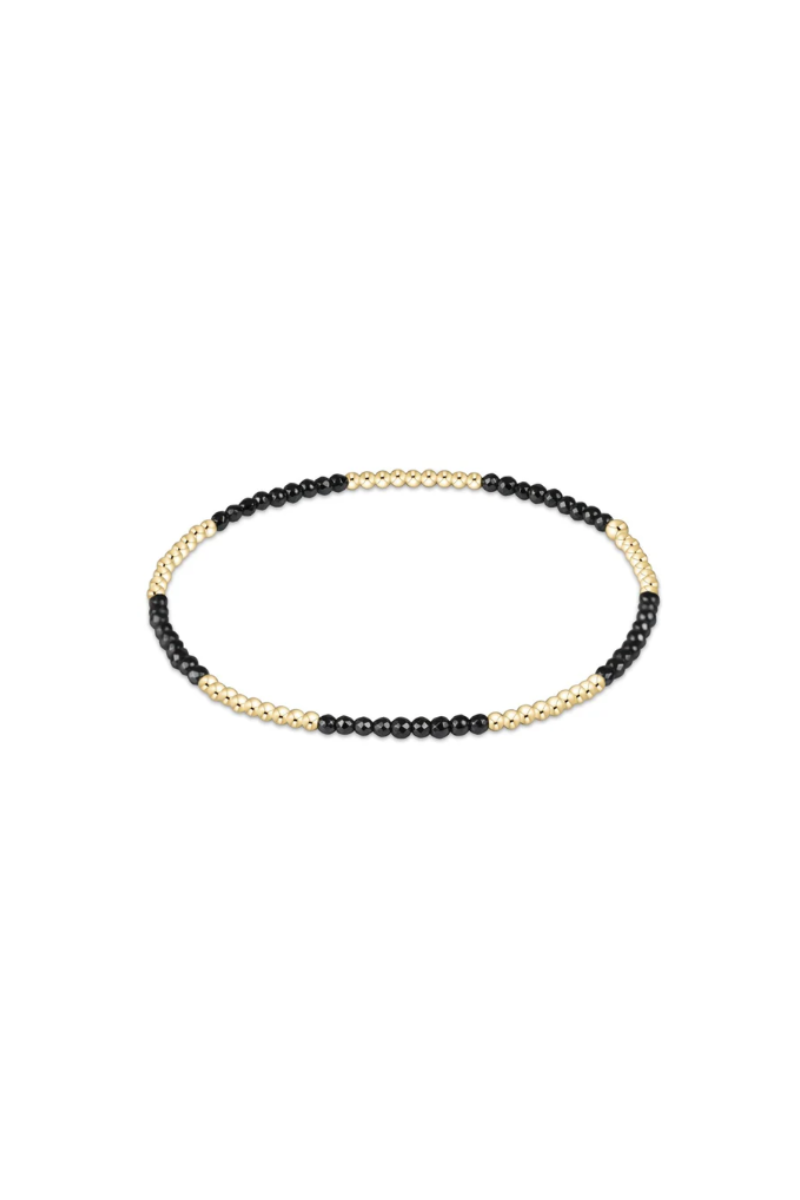 Blissful Pattern 2mm Bead Bracelet - Faceted Hematite