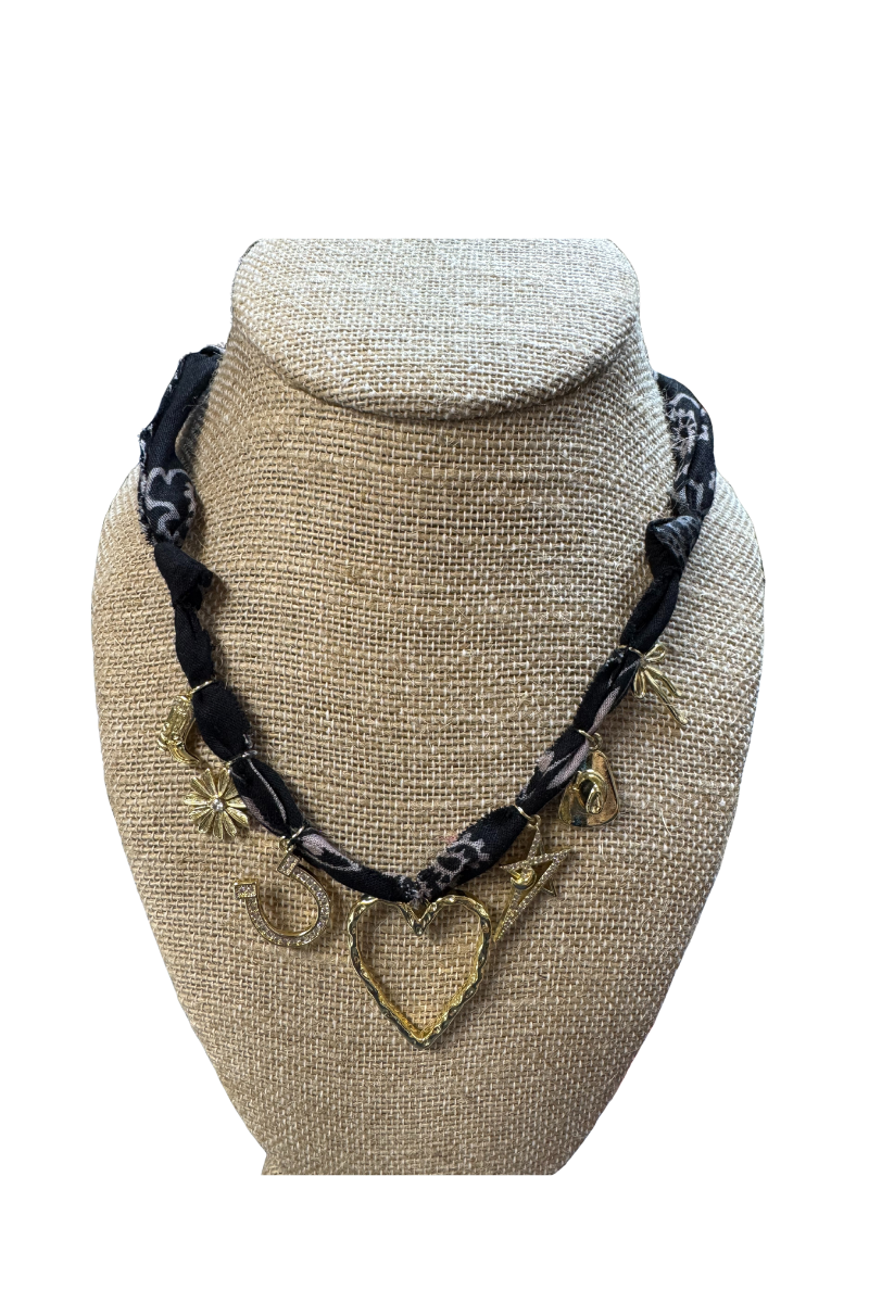 Mixed 7 Charms Bandana Necklace