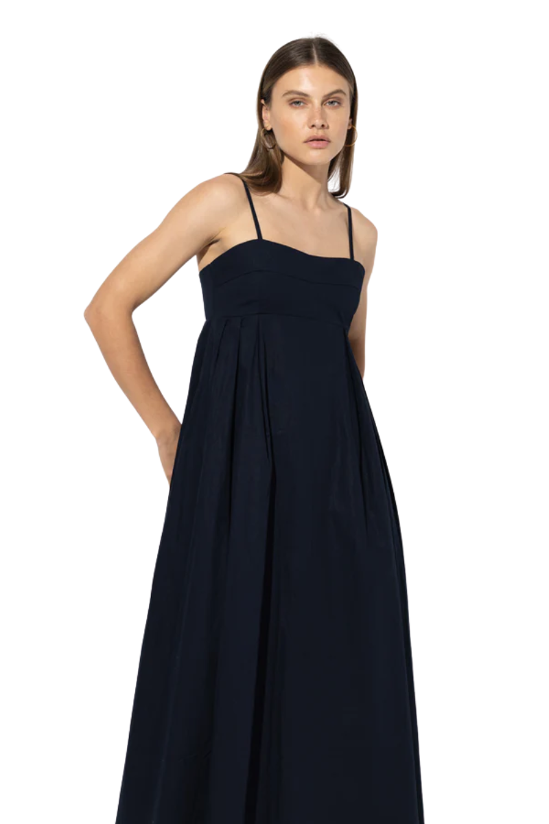 Empire Poplin Midi Dress