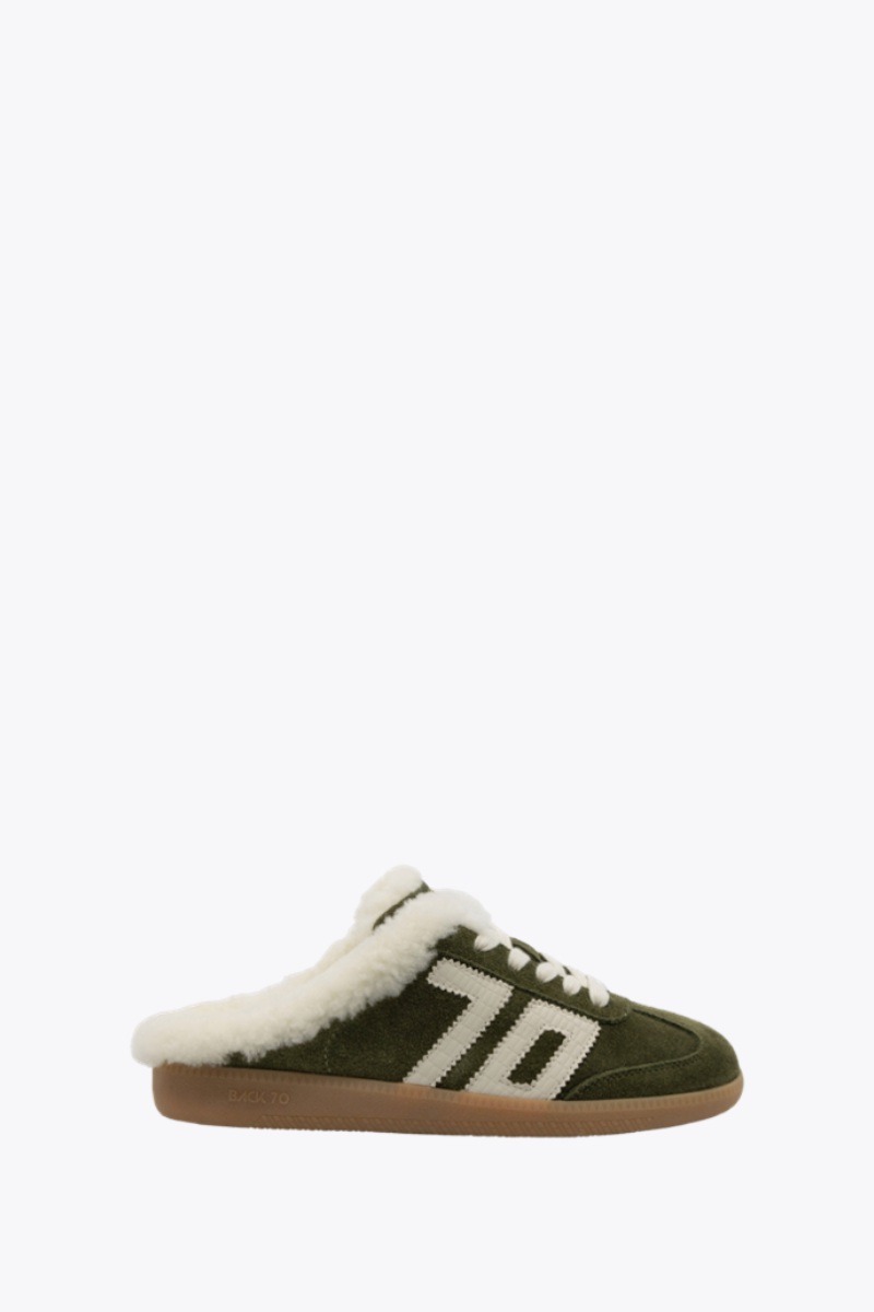Back 70 Streetwear Easter Fl Backless Sneakers in Forest Butter