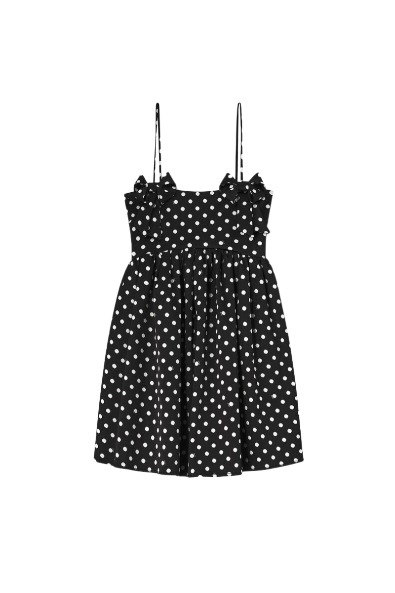 Printed Double Satin Mini Strap Dress