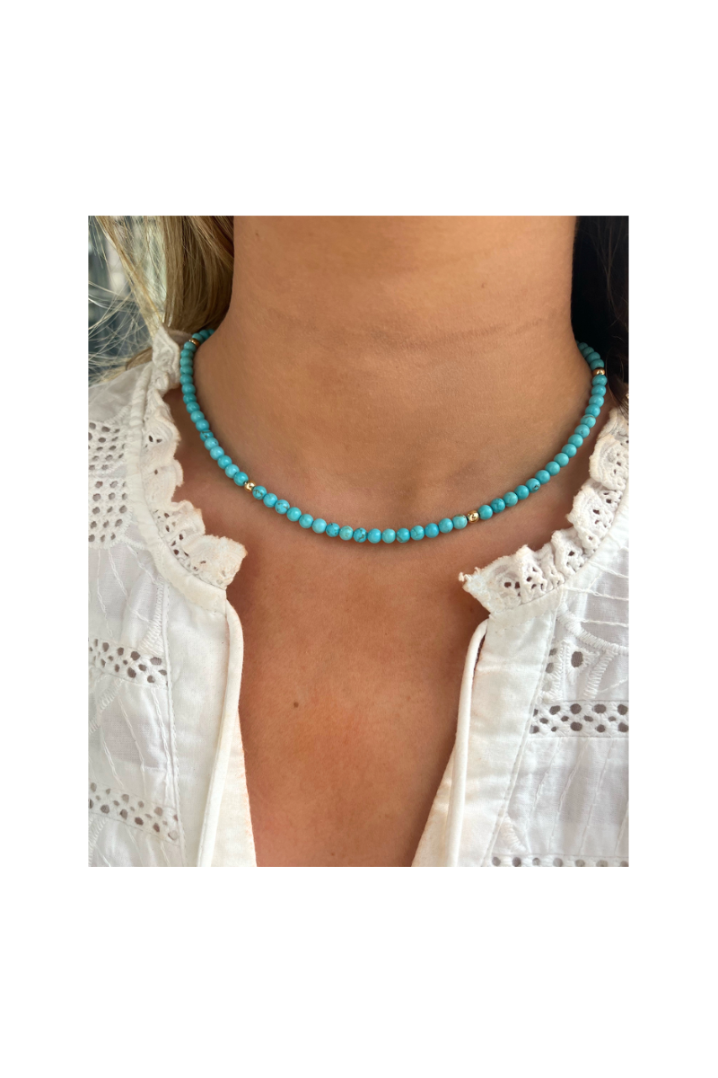 Liv James - Mini Turquoise Round Necklace