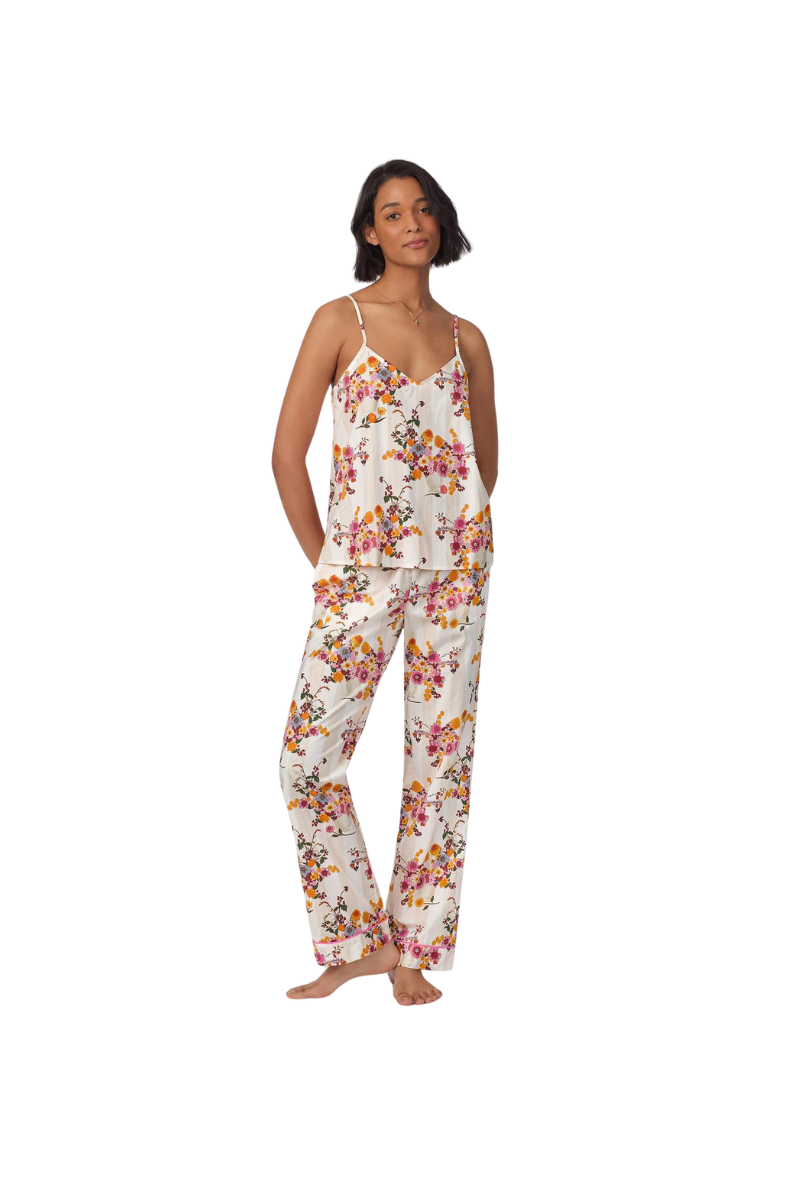 Chalet Cami Tank Woven Cotton Poplin Long PJ Set