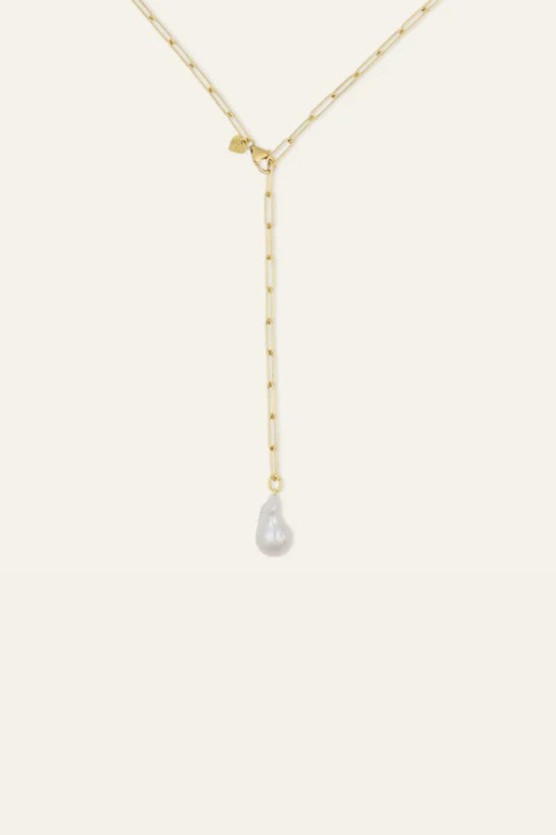 Hart - Long Link Lariat Starter Necklace Baroque Pearl