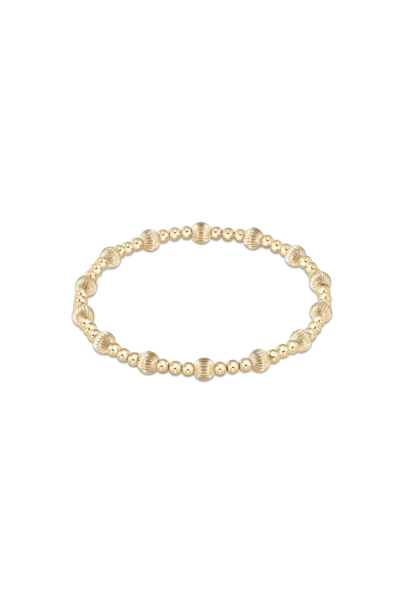 Dignity Sincerity Pattern 5mm Bead Bracelet - Gold