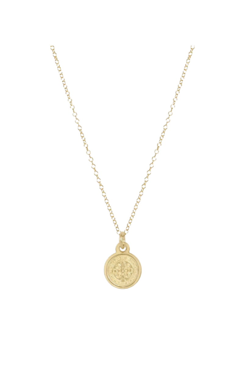 16" Necklace Gold - Blessing Small Gold Disc