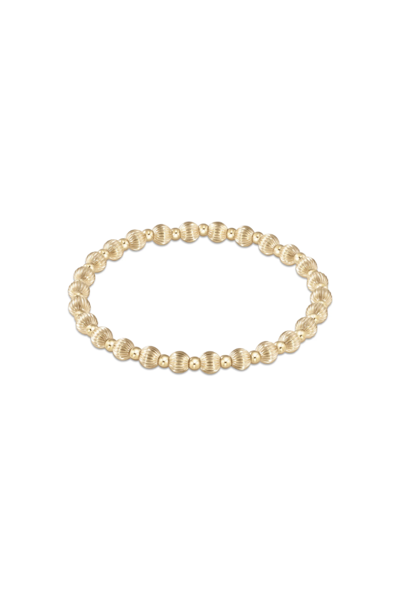 Dignity Grateful Pattern 5mm Bead Bracelet - Gold
