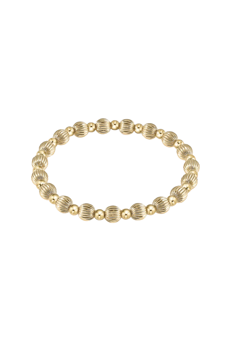 Dignity Grateful Pattern - 6mm Bead Bracelet Gold