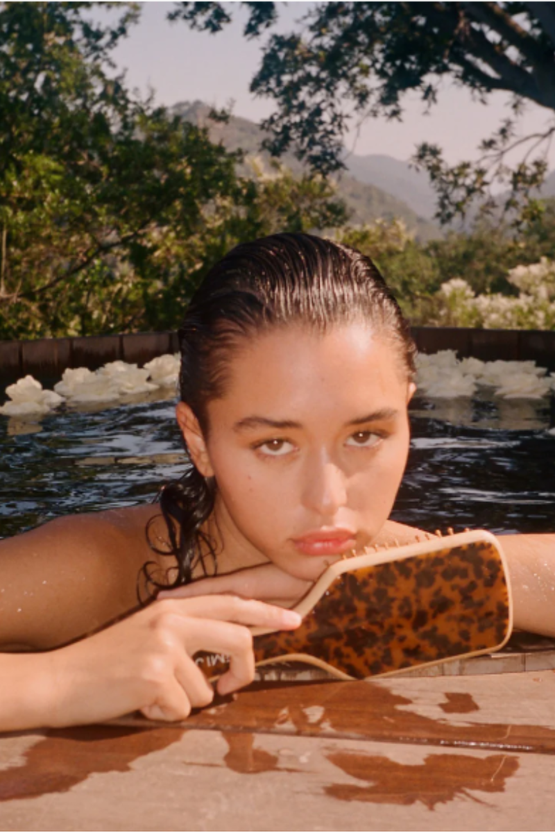 Bamboo Paddle Brush in Tortoise