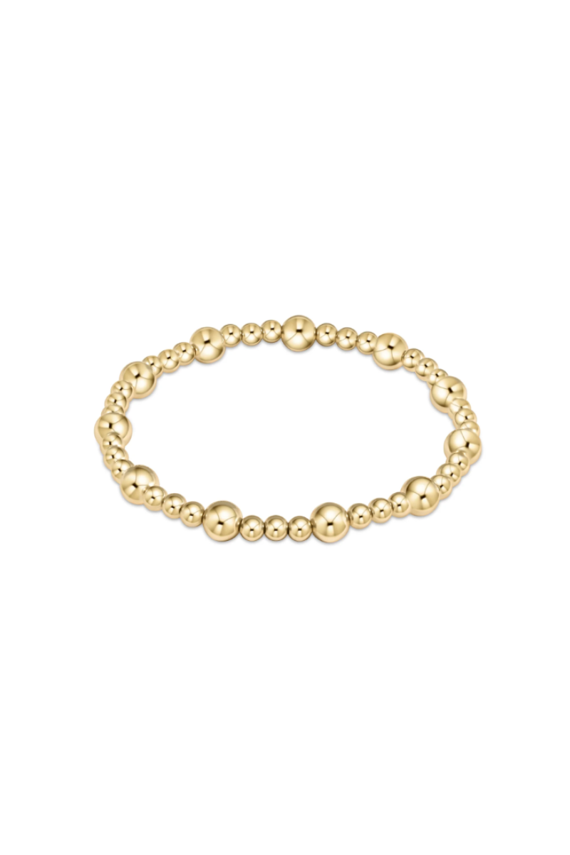 Classic Sincerity Pattern 6mm Bead Bracelet - Gold