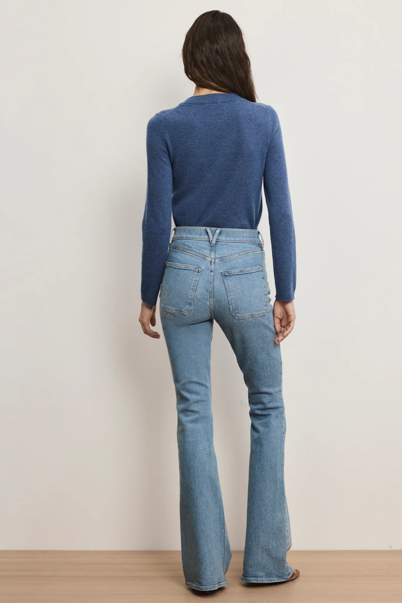 Beverly Patch-Pocket Skinny-Flare Jean