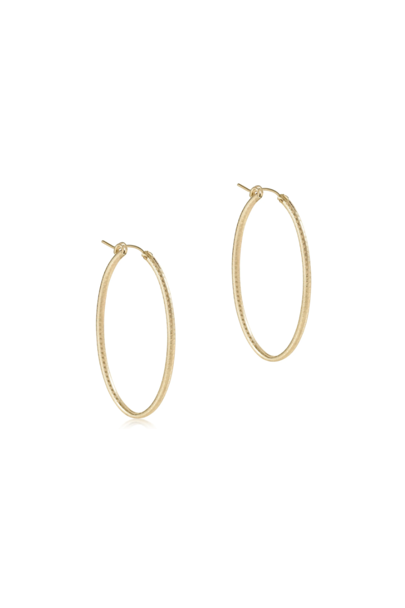 Oval Gold 2" Post Hoop - Textured