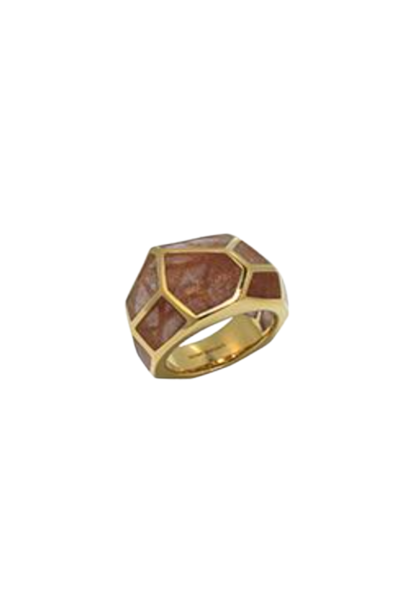 Gold Polished Gold Sandstone Ring