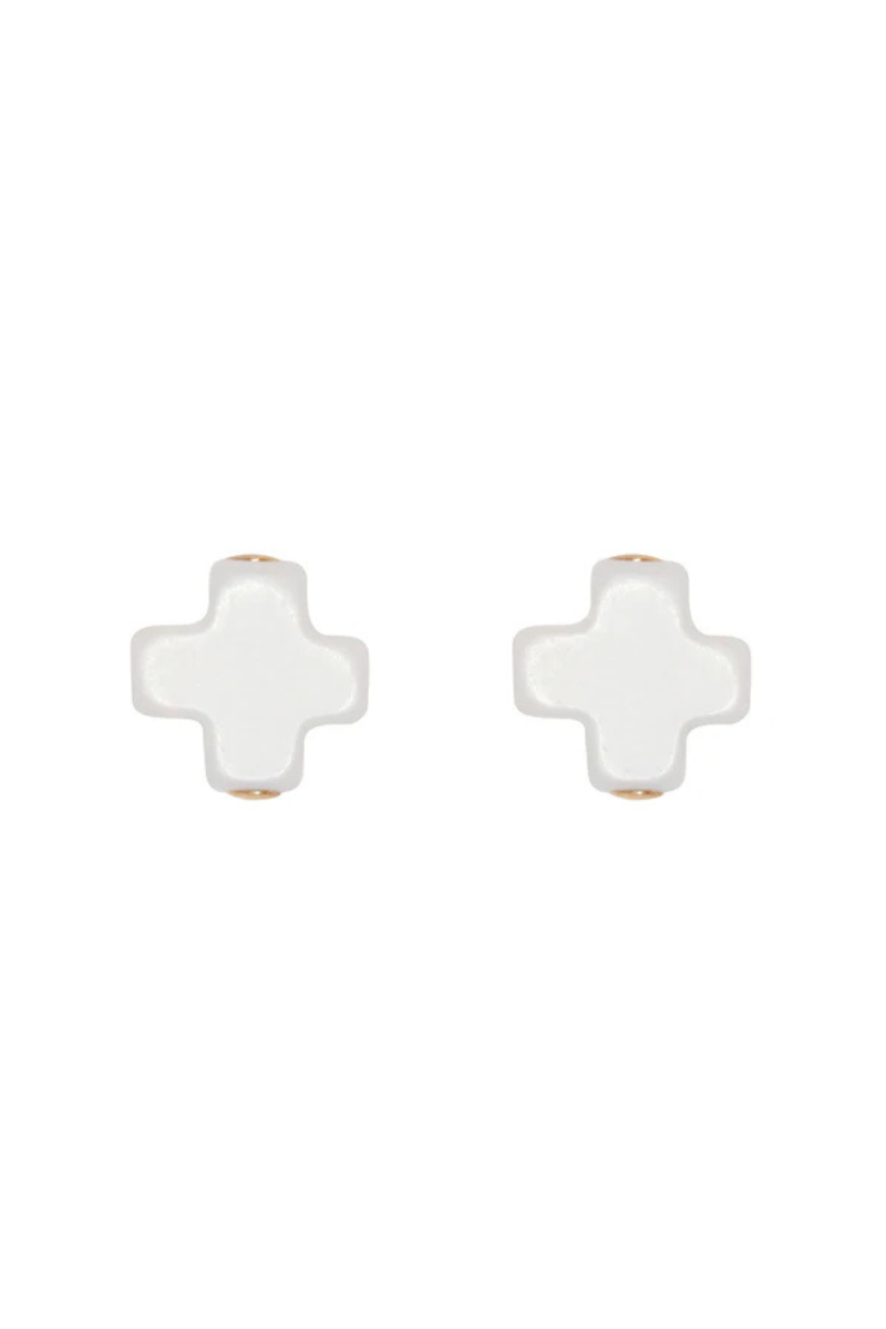 Signature Cross Stud - Off White